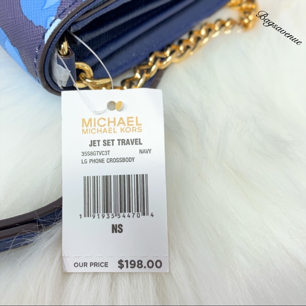 Large phone crossbody michael kors navy floral - Picture 3 of 7